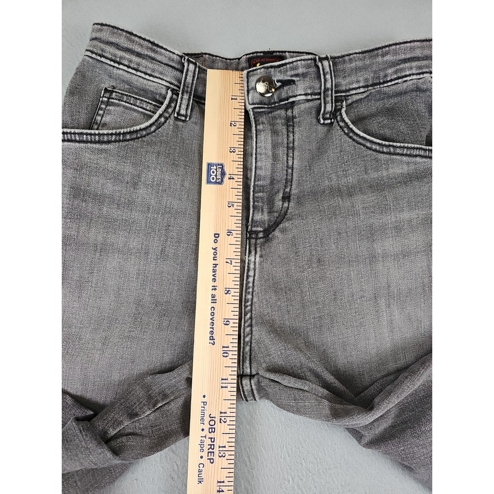 Lee Heritage Inspired Size 4 High Rise Flare Denim Jeans Slit Hem Dusty Black - Picture 2 of 10